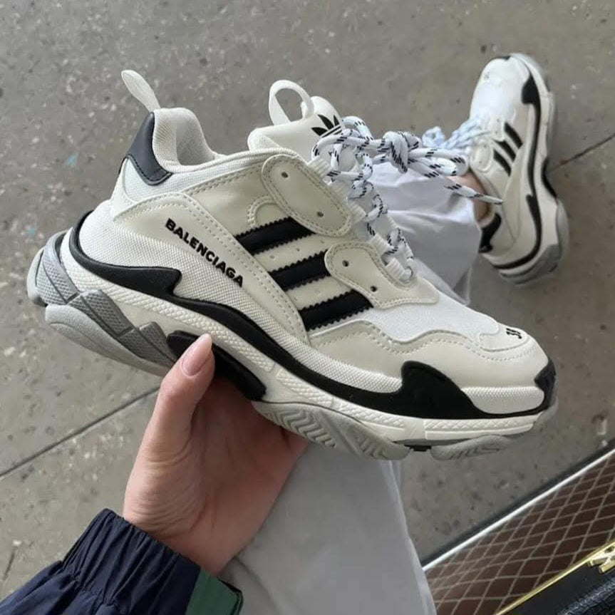 Balenciaga Triple S adidas White & Black‏