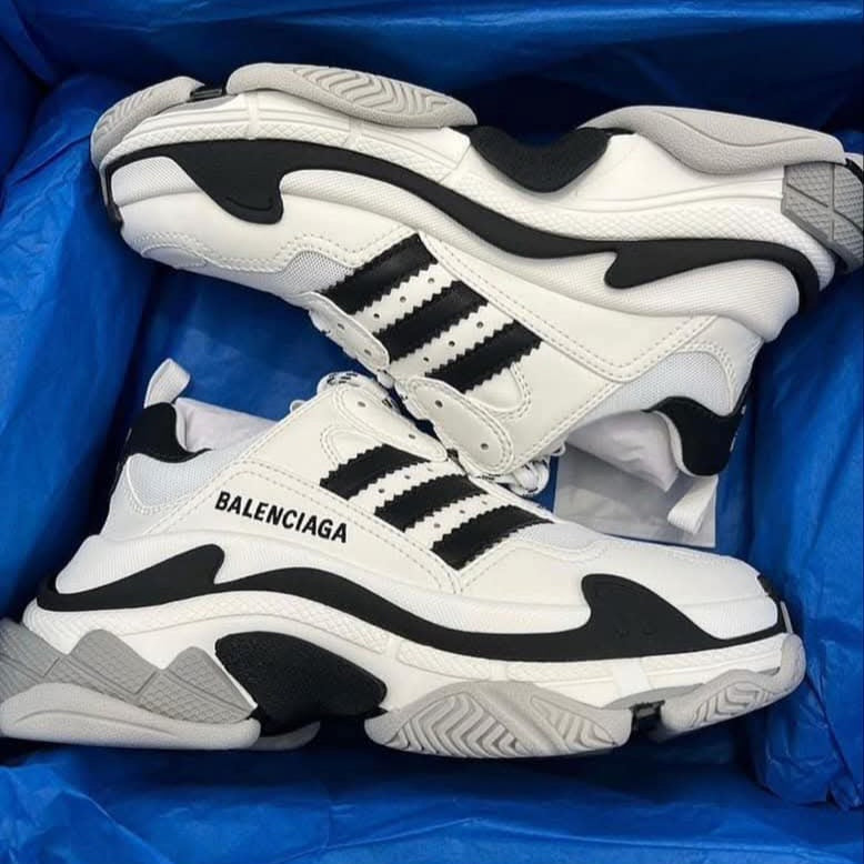 Balenciaga Triple S adidas White & Black‏