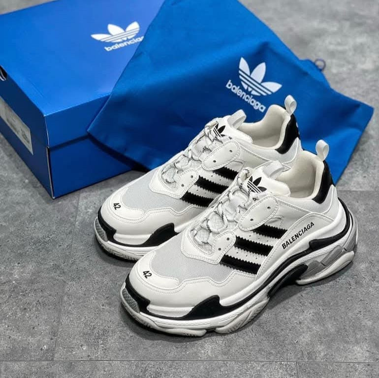 Balenciaga Triple S adidas White & Black‏