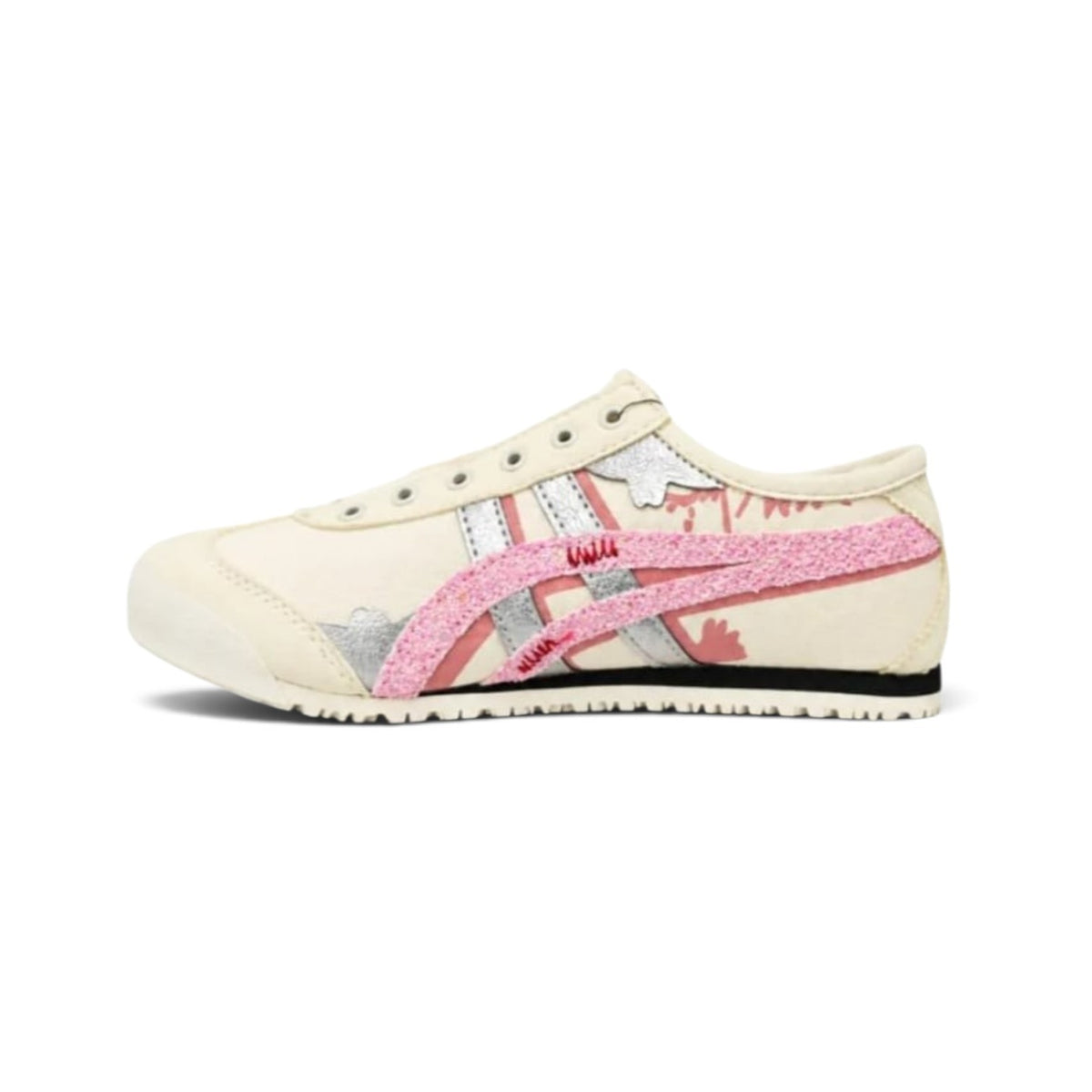 Onitsuka Tiger Mexico 66 Cream Silver Pink Custom
